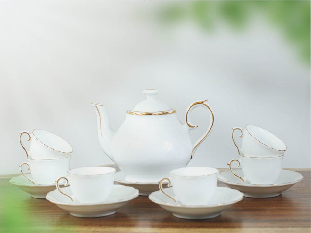 Bộ Ấm Chén Sứ Trắng