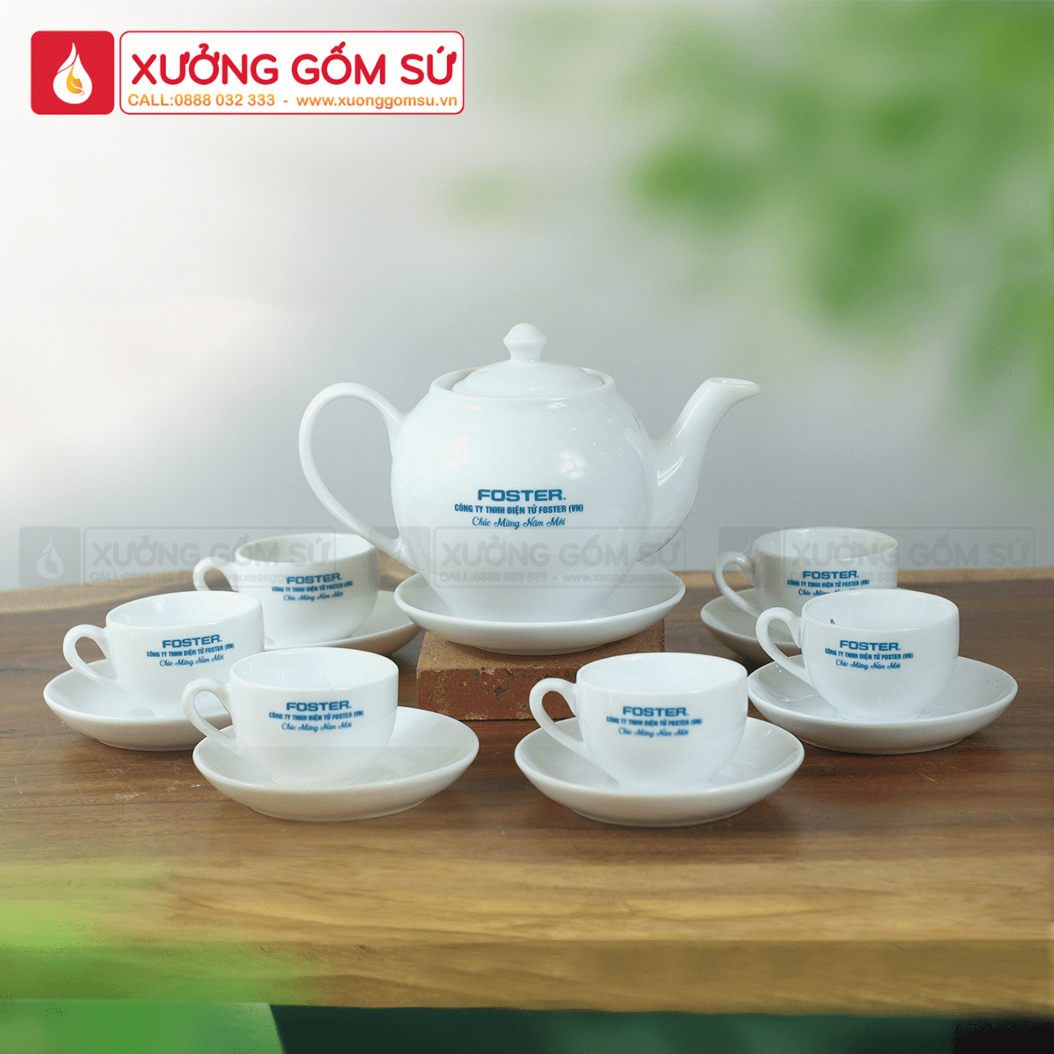 Bộ Ấm Chén Sứ Trắng Dáng Minh Long