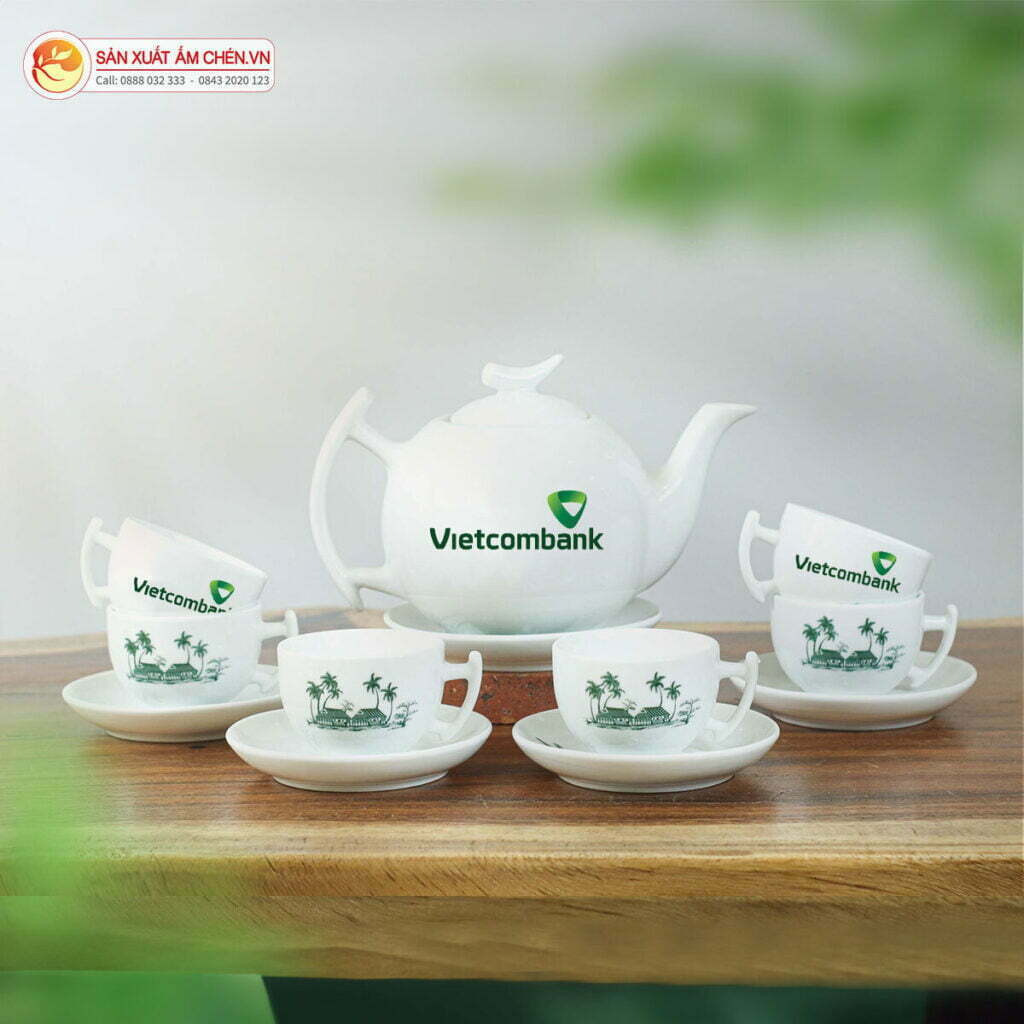 Bộ Trăng Khuyết Vẽ Làng Quê - In Logo Ngân Hàng