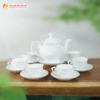 Bộ Ấm Chén Sứ Trắng Đài Cát Bát Tràng