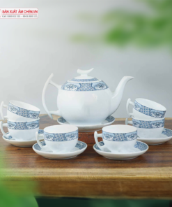 Bộ Ấm Chén Trăng Khuyết Hoa Văn Dân Gian