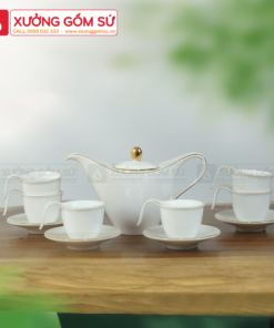 Bộ Ấm Chén Anh Vũ Kẻ Chỉ Vàng